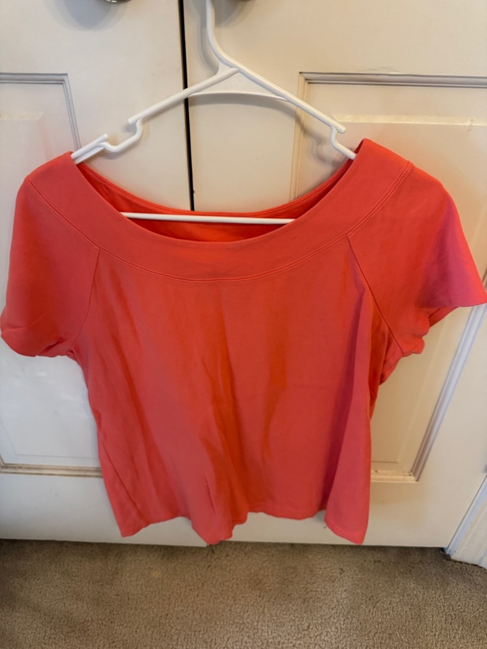 Kim Rogers Coral Short Sleeve Scoop Neck Tee
